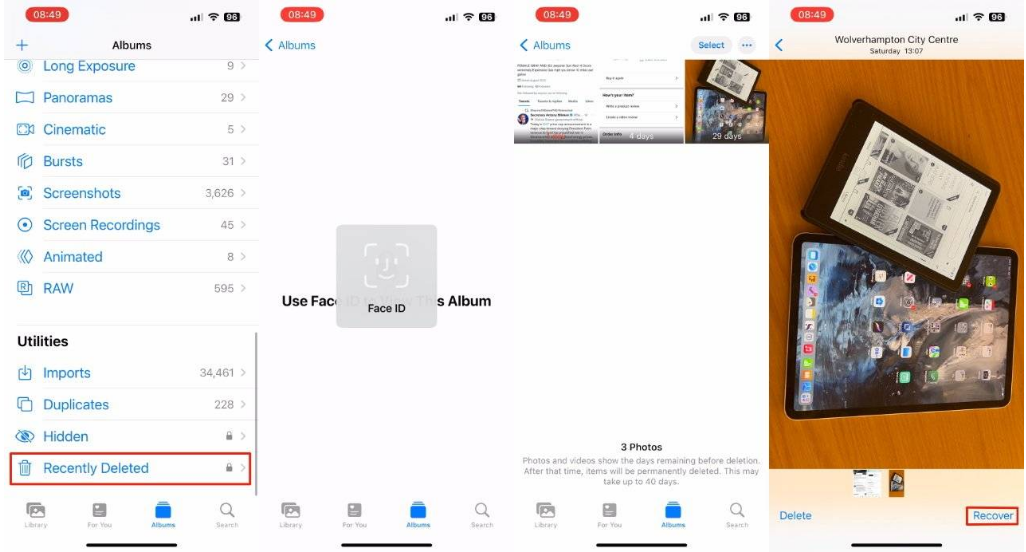 荔湾苹果14维修分享 iPhone14 上恢复已删除的照片 
