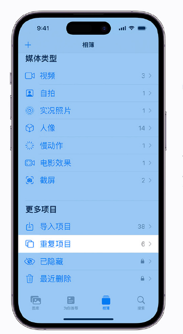 荔湾苹果手机维修分享升级 iOS 16 后无法查看到“重复项目”相簿怎么办 