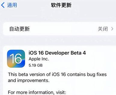 荔湾苹果手机维修分享iOS16 Beta4 更新内容及升级建议 